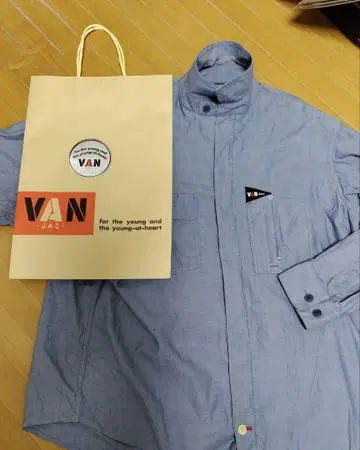VAN의 얇은 소재 데님풍 블루종 샵 종이 봉투 알루미늄제 스티커 포함