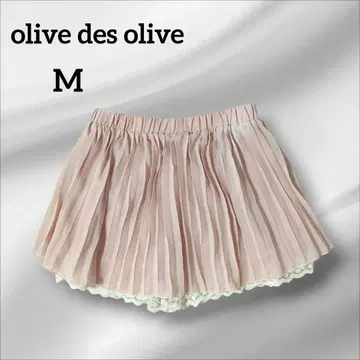 올리브 드 올리브 플리츠 미니 스커트 레이스 포함 핑크 귀여운 M