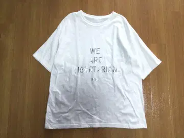 M53. 호일 프린트 반팔 티셔츠 오버 사이즈 M 화이트