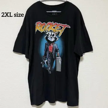MARVEL 로켓 라쿤 캐릭터 티셔츠 2XL US 구제 의류 빅 사이즈