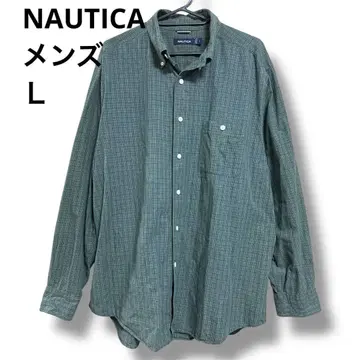 NAUTICA 그린 계열 체크 긴팔 셔츠 L
