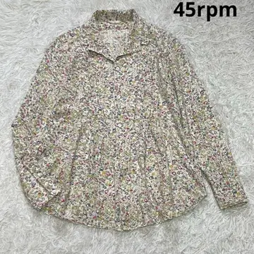 45rpm 카디 플라워 프린트 셔츠 블라우스 사이즈 2 아이보리