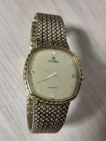 가동 제품 CYMA 시마 손목시계 604SP 쿼츠 4P 다이아 SWISS