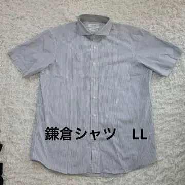 스트라이프 반팔 셔츠 제조사 셔츠 가마쿠라 LL