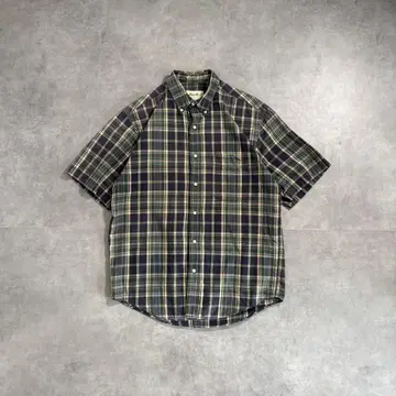 구제 의류 90년대 Eddie Bauer 반팔 체크 셔츠 cityboy