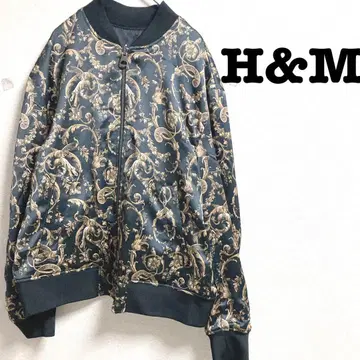 H&M 에이치앤엠 블루종 리버서블 화려한 무늬 무지 바로크 무늬
