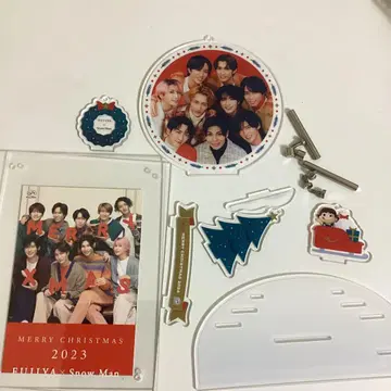 SnowMan 후지야 크리스마스 오너먼트 사진 스탠드 세트
