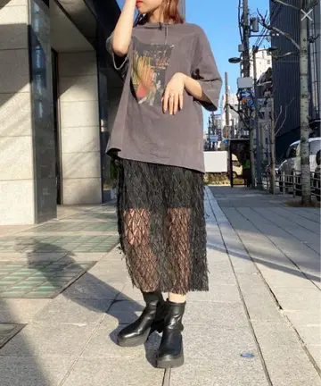 Lattice 레티스 프린지 랩 스커트