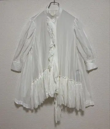 [주말 SALE] styling 실크 코튼 플레어 블라우스 아시메