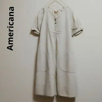 Americana 코튼 린넨 원피스 내추럴 베이지
