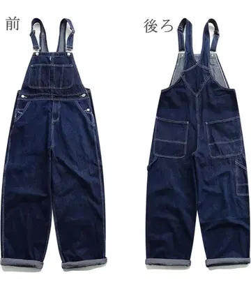 카이아스 데님 오버롤 남성용 L 사이즈 네이비