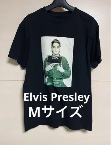 Elvis Presley 엘비스 프레슬리 티셔츠 M 매그샷 블랙