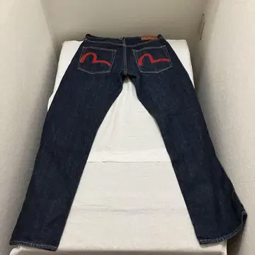 레어 새상품급 EVISU No.2 2000 자수 빨간색 셀비치 w32