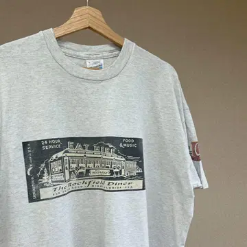 90s 유로 아일랜드 제 프린트 티셔츠 그레이 XL 빈티지