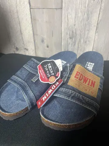 새상품 EDWIN 데님 샌들 슬라이드 샌들 에드윈
