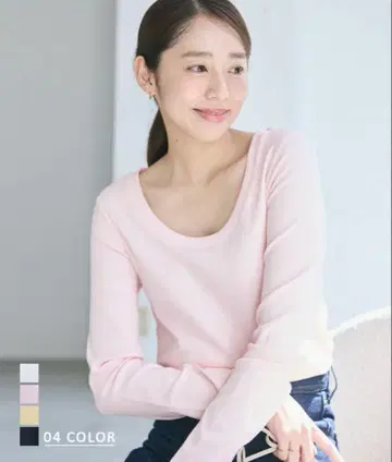 basement online 딥 라운드 넥 리브 티셔츠