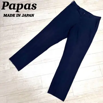 Papas 파파스 슬랙스 코튼 네이비 사이즈 S 일본제 봄/여름용