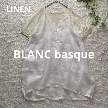 BLANC basque 린넨 이소재 절개 블라우스 썸머 니트