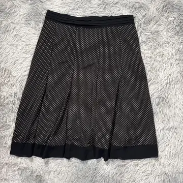 plein de vie 미디 스커트 L 도트 무늬 블랙 검정 플레어