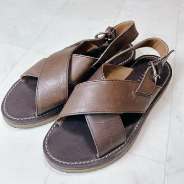 MARGARETHOWELL 뜨개질 가죽 샌들 크레이프솔 26cm