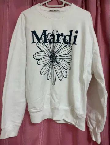 Mardi 꽃 프린트 맨투맨 화이트