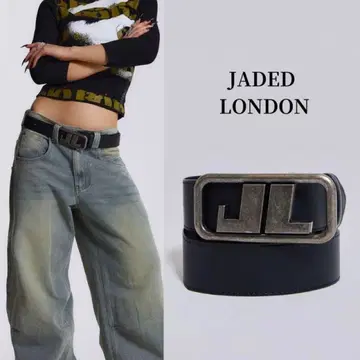 Jaded London 블랙 벨트 JL 로고