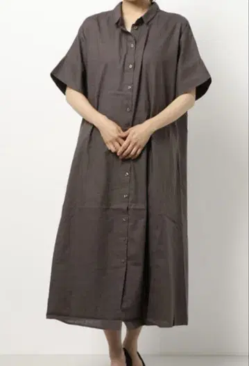 롱 셔츠 원피스 브라운 사만사 모스모스