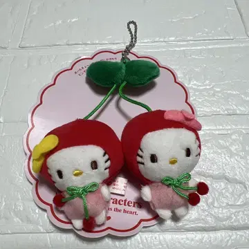 Sanrio 키티 체리 브로치 핀이 달린 공 체인 참