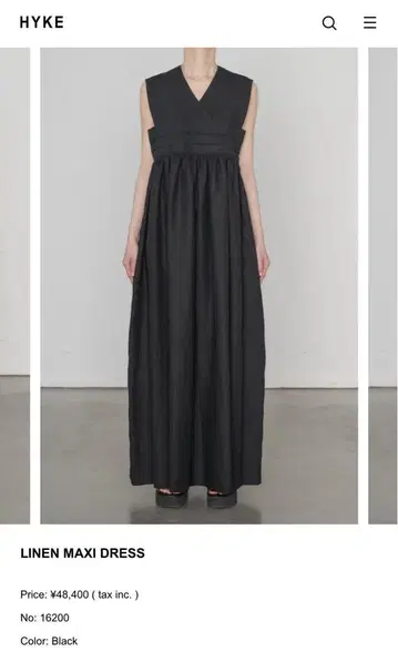 HYKE 하이크 25SS LINEN MAXI DRESS 린넨 맥시 드레스