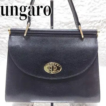 emanuel ungaro 웅가로 포멀 핸드백 가죽 블랙