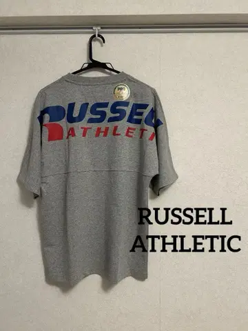 미사용, 택 포함 RUSSELL ATHLETIC 티셔츠 로고 코튼 USA