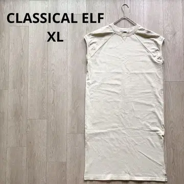 새상품급! 클래식 엘프 슬리브리스 원피스 맨투맨 슬릿 베이지