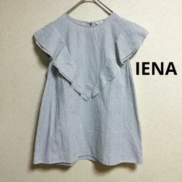 새상품급 이에나 IENA 스트라이프 블라우스 슬리브리스 프릴