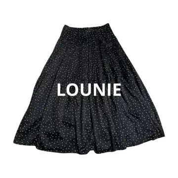새상품급 LOUNIE 루니 플레어 롱 스커트 도트 정가 25000엔