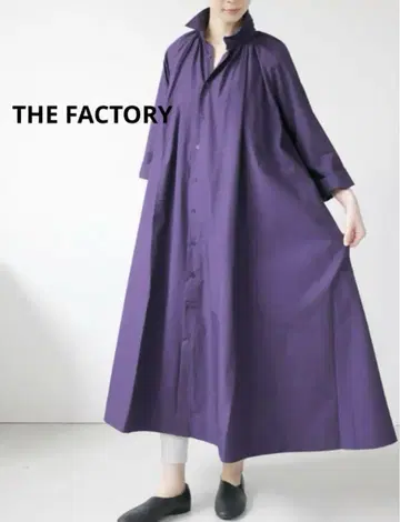 새상품급! THE FACTORY 개더 셔츠 원피스 purple 보라색