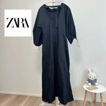 고급 새상품급 ZARA 롱 원피스 소매 볼륨 드로스트 아름다운 실루엣 S