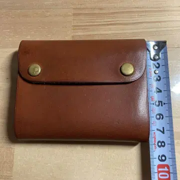 가죽 접이식 지갑 브라운