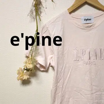 e'pine 에피누 티셔츠 상의 자수 로고 세련된 귀여운 핑크