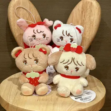 택 포함 새상품! mikko 미코 딸기 마스코트 봉제 인형 컴프 세트