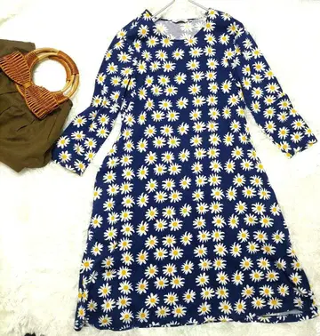 마리메꼬 marimekko 원피스 전체 꽃무늬 7부 소매 S 네이비 블루