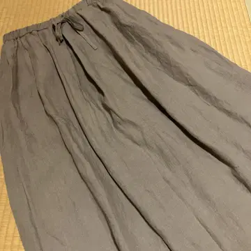slone square 린넨 개더 롱 스커트