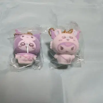 산리오 치이카와 (먼작귀) 시크릿 플로키 마스코트 모몽가 쿠로미 세트