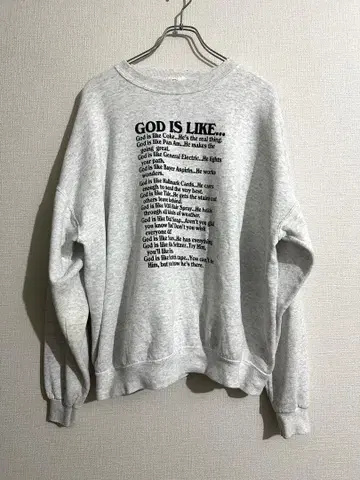 90s Message print sweat shirt 그레이 XL 사이즈