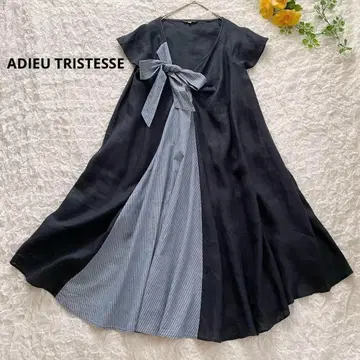 새상품급 ADIEU TRISTESSE 린넨 이소재 리본 원피스 비기