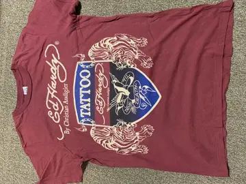 Ed Hardy 타투 티셔츠 M 사이즈 버건디