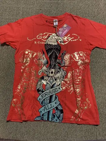 Ed Hardy 스컬과 뱀 디자인 티셔츠 M