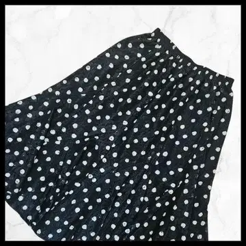 90's 빈티지 도트 무늬 플레어 롱 스커트