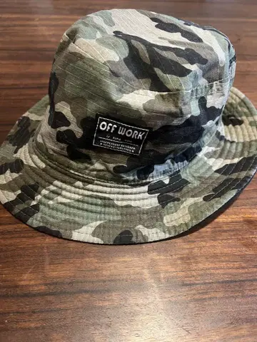 OFF WORK 버킷 햇 카모플라쥬 블랙 리버서블