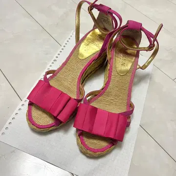 로렌 랄프 로렌 핑크 리본 샌들