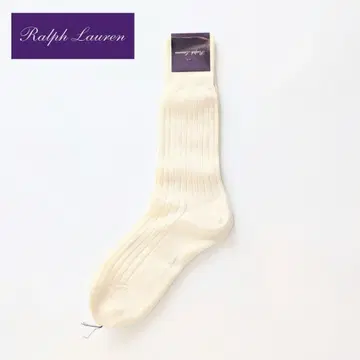 RALPH LAUREN PURPLE LABEL 아이보리 리브 삭스